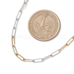 2 pz 2 stili 3 mm bicolore 304 collane a catena con graffetta in acciaio inossidabile per donne e uomini&nbsp;NJEW-JN05615