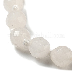 Colliers de perles rondes en jade blanc naturel à facettes de 8 mm&nbsp;NJEW-F327-01A-06