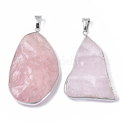 Pendentifs de quartz rose naturel&nbsp;G-R461-17E