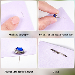 150 Stück platinfarbene Strass-Brads mit Pflastersteinen&nbsp;DIY-CP0012-34