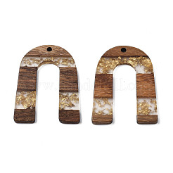 Pendentifs en résine transparente et bois de noyer ciré&nbsp;RESI-Q211-02A