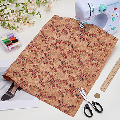Korkstoff mit Rosenmuster&nbsp;DIY-WH0504-850