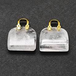 Natürliche Quarzkristall Messinganhänger&nbsp;KK-E274-01G-09