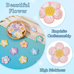 24 Stück 4 Beutel Blumen-Polyester-Stickerei-Paillettenstoff zum Aufbügeln/Aufnähen&nbsp;PATC-TA0001-50