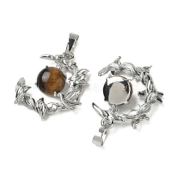 Pendentifs en œil de tigre naturel&nbsp;G-B194-01P-07