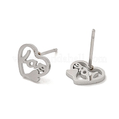 Anlaufgeschützte Ohrstecker aus 304 Edelstahl&nbsp;EJEW-P244-09P
