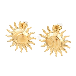 Orecchini a bottone in acciaio inossidabile 304&nbsp;EJEW-P332-03G