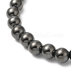 Synthetischen magnetischen Hämatit runde Perlen Stretch-Armbänder&nbsp;BJEW-E080-02B