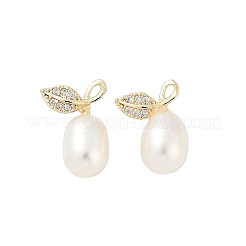 Orecchini a bottone in ottone con zirconi cubici trasparenti&nbsp;KK-D301-16G