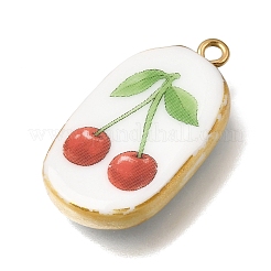 Colgantes de porcelana hechos a mano con estampados de frutas&nbsp;X-STAS-Z207-01G-09