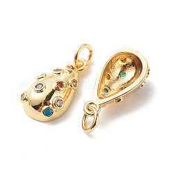 Pendenti in zirconi cubici colorati in micro pavè di ottone&nbsp;LS-KK-G420-26G