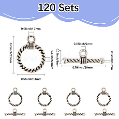 120 Set Knebelverschlüsse aus Legierung im tibetischen Stil.&nbsp;FIND-SP0003-91