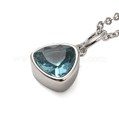 Collane con pendente a triangolo cubic zirconia&nbsp;NJEW-F303-01P