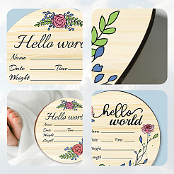 2 Stück einseitig bedruckte Baby-Foto-Requisiten aus Holz im 2-Stil&nbsp;DJEW-WH0600-004
