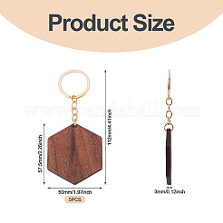 Porte-clés pendentifs en bois de noyer&nbsp;KEYC-TAC0034-06C