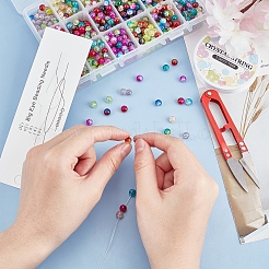 DIY-Sets zum Basteln von Armbändern aus elastischen Armbändern mit Crackle-Glasperlen und Backfarbe&nbsp;DIY-PH0004-54D