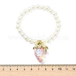 Braccialetti con ciondoli a forma di fragola in acrilico&nbsp;BJEW-JB13843-02