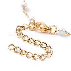 Braccialetti rotondi in plastica con perle finte&nbsp;BJEW-E054-04G