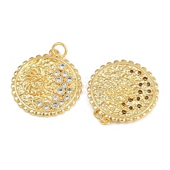 Pendentifs avec zircon cubiques à micro-pavés en laiton&nbsp;KK-D421-01G