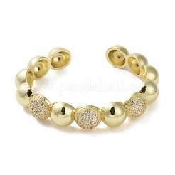 Brazalete de circonita cúbica con micro pavé de latón&nbsp;BJEW-K239-01G