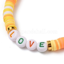 Bracelets extensibles de perles heishi en argile polymère&nbsp;BJEW-JB05711