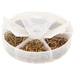 1 boîte fer plaqué saut anneaux 4mm à 10mm de diamètre bronze antique pour la fabrication de bijoux&nbsp;IFIN-PH0001-06AB-NF