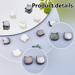 6 Stück natürliche schwarze Lippenmuschelperlen und 6 Stück natürliche weiße Muschelperlen&nbsp;SSHEL-PH0001-29