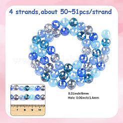 4 brin de perles de verre électrolytiques&nbsp;GLAA-PA0001-09C