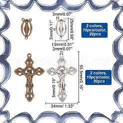 20 pezzo di collegamento per lampadario in lega in stile tibetano della Vergine Maria in 2 colori&nbsp;DIY-AR0003-76
