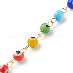 7 chakra fait à la main au chalumeau mauvais œil perlé pendentif décorations&nbsp;HJEW-JM00793
