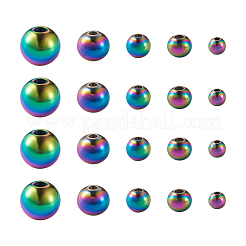 Perline in acciaio inossidabile 304 color arcobaleno con placcatura a cremagliera&nbsp;FIND-MP0001-07