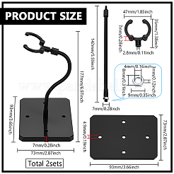 Présentoirs de figurines d'action rectangulaires assemblés en plastique PS avec bras de support en fer réglable&nbsp;ODIS-WH0100-12A