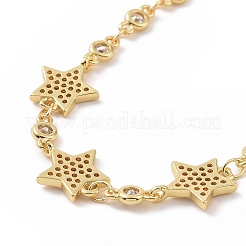 Bracciale a stella con zirconi chiari&nbsp;BJEW-B068-03