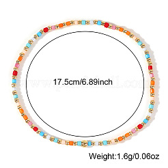 Minimalistische Stretch-Armbänder aus Glasperlen und Messingperlen für Damen&nbsp;BC0195-24