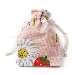 Bolsas de regalo con cordón de algodón y lino&nbsp;ABAG-TAC0006-07A