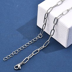 Collares de cadena con clip de acero inoxidable 304 para mujeres y hombres.&nbsp;NJEW-G161-01P