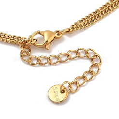 Gedrehte ovale Latzkette aus 304 Edelstahl für Damen&nbsp;NJEW-A032-08G-02