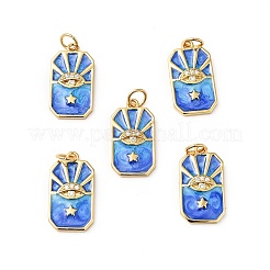 Porte micro ouvrent pendentifs zircone cubique en laiton de placage&nbsp;KK-H431-35G