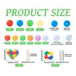 Perline focali in silicone ecologico per uso alimentare da 54 pz&nbsp;SIL-TA0001-66