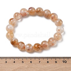Pulseras elásticas de cuentas redondas de citrino natural para mujer&nbsp;BJEW-Z158-03B-02