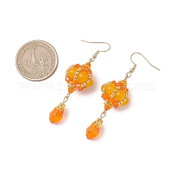 Pendientes colgantes de jade amarillo natural&nbsp;EJEW-MZ00669-01