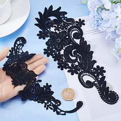4 Paar 2 Stil Polyester & Nylon Stickerei Blumen Spitzenapplikationen&nbsp;DIY-GF0009-09