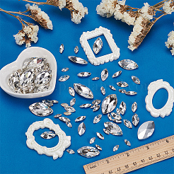 94 Stück 6 Stil Strass-Cabochons aus Glas mit spitzem Rücken&nbsp;RGLA-FG0001-06