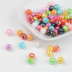 Facettierte bunte umweltfreundliche runde Perlen aus Polystyrolacryl&nbsp;SACR-K001-6mm-M
