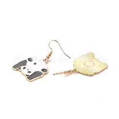 Orecchini pendenti in smalto panda per donna&nbsp;EJEW-Z015-12
