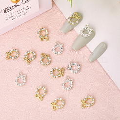 40 Stück 2 Farben Weihnachtskranz Legierung Strass Cabochons&nbsp;MRMJ-CA0001-49