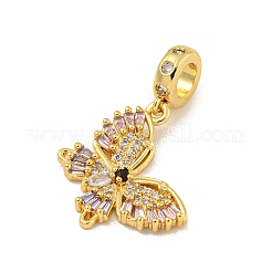 Support plaqué laiton pavé coloré zircone cubique breloques européennes&nbsp;KK-P277-19G
