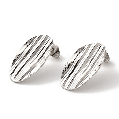 Pendientes ovalados con ranura de acero inoxidable 304&nbsp;EJEW-C114-29P
