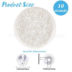 Chapelets de perles en verre électroplaqué&nbsp;EGLA-LT0001-06C