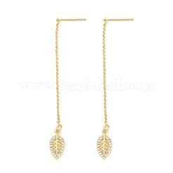 Filo per orecchini in ottone con micro pavé di zirconi cubici trasparenti&nbsp;EJEW-H182-06G